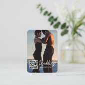 Carte D'accompagnement Simple Code QR de réponse de mariage photo moderne (Debout devant)