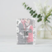 Carte D'accompagnement Simple Code QR Mariage Photo Noir et Blanc (Debout devant)