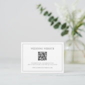 Carte D'accompagnement Simple Code QR Monogramme Gris Foncé Mariage Éléga (Debout devant)