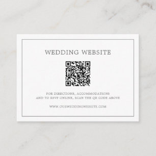 Carte D'accompagnement Simple Code QR Monogramme Gris Foncé Mariage Éléga