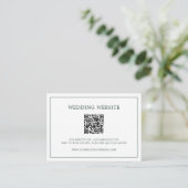 Carte D'accompagnement Simple Code QR Monogramme Mariage Vert de Forêt (Debout devant)