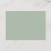 Carte D'accompagnement Simple Code QR Monogramme Vert Sauge Élégant Maria (Dos)