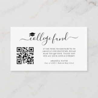 Carte D'accompagnement Simple College Fund Graduation Announcement Card