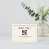 Carte D'accompagnement Simple crème Monogramme QR Code Mariage élégant (Debout devant)
