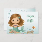 Carte D'accompagnement Simple cute little mermaid enclosure card (Devant / Derrière)