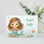 Carte D'accompagnement Simple cute little mermaid enclosure card (Debout devant)