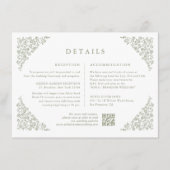 Carte D'accompagnement Simple Delical Floral Timeless Sage Green Détails (Devant)