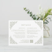 Carte D'accompagnement Simple Delical Floral Timeless Sage Green Détails (Debout devant)