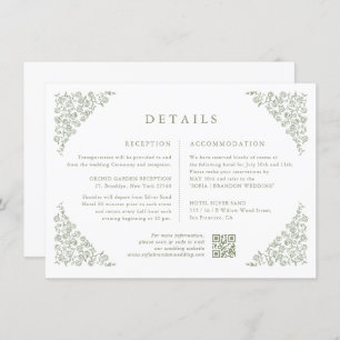 Carte D'accompagnement Simple Delical Floral Timeless Sage Green Détails