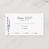 Carte D'accompagnement Simple Delicate Lavender Repas Choix Mariage RSVP (Devant)