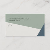 Carte D'accompagnement Simple Display Douche Script Vert Tricolor (Dos)