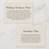 Carte D'accompagnement Simple DIY Mariage Crème Personnalisé (Devant / Derrière)