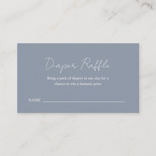Carte D'accompagnement Simple Dusty Blue Boy Baby shower Diaper Raffle (Devant)