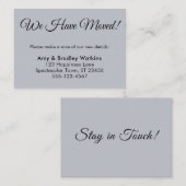 Carte D'accompagnement Simple, Dusty Blue Nous avons déménagé Changement  (Devant / Derrière)