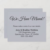 Carte D'accompagnement Simple Dusty Blue Nous avons déplacé le changement (Devant / Derrière)