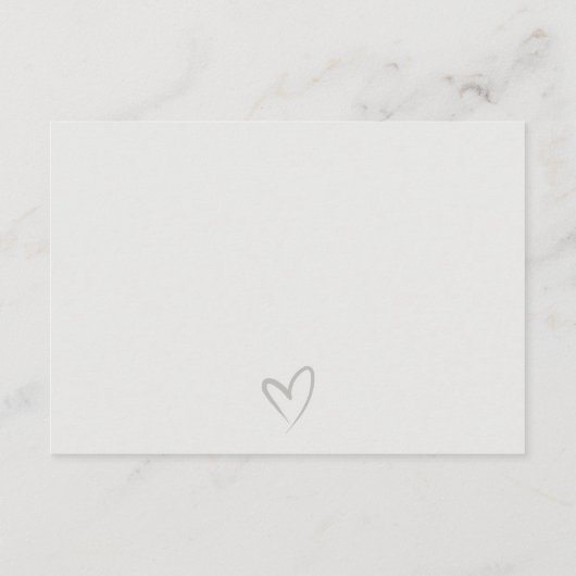 Carte D'accompagnement Simple Écriture Chic Noir Blanc Mariage Réception (Dos)