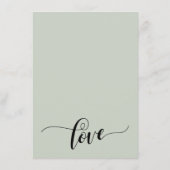 Carte D'accompagnement Simple Elaborer Script Mariage Info Sage Green (Dos)