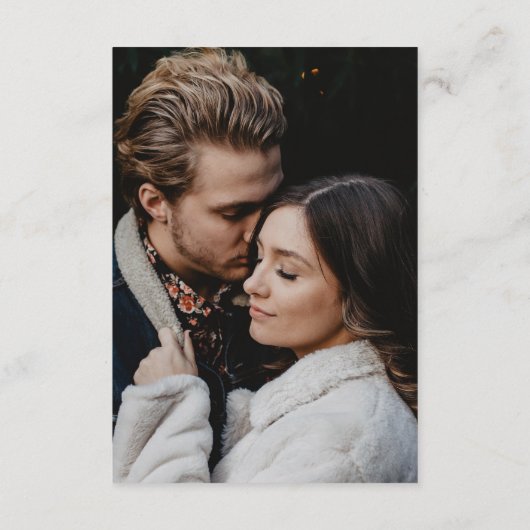 Carte D'accompagnement Simple Elegant 2 Photo Overlay Script Mariage (Dos)