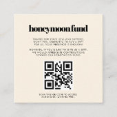Carte D'accompagnement Simple élégant & chic Honeymoon fund Code QR (Devant)
