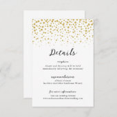 Carte D'accompagnement Simple Elegant Gold Confetti Mariage (Devant / Derrière)