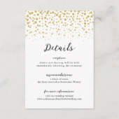 Carte D'accompagnement Simple Elegant Gold Confetti Mariage (Devant)