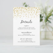 Carte D'accompagnement Simple Elegant Gold Confetti Mariage (Debout devant)