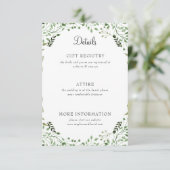 Carte D'accompagnement Simple Elegant Green Détails Mariage (Debout devant)