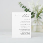 Carte D'accompagnement Simple Elegant Handwriting Wedding Details (Debout devant)