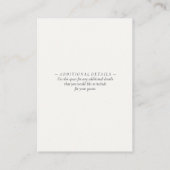 Carte D'accompagnement Simple Elegant Ivory White Neutral Mariage Détail (Dos)