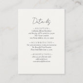 Carte D'accompagnement Simple Elegant Ivory White Neutral Mariage Détail (Devant)