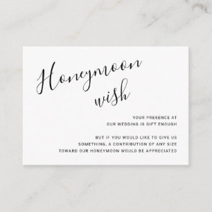 Carte D'accompagnement Simple Elegant Lune de Miel Souhaite Mariage moder