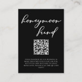 Carte D'accompagnement Simple Elegant noir blanc Mariage fonds Lune de mi (Devant)