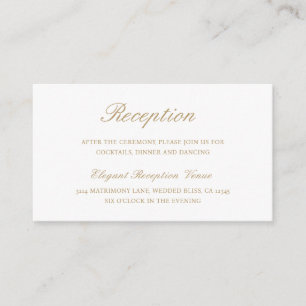 Carte D'accompagnement Simple Elegant Or Formel Mariage traditionnel