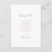 Carte D'accompagnement Simple Elegant Rose Gold Mariage Wishing Well Card (Devant)