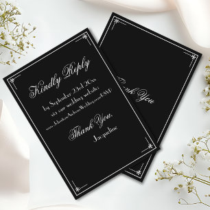 Carte D'accompagnement Simple élégant script chic site mariage RSVP