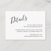 Carte D'accompagnement Simple Elegant Script Details Moderne Wedding (Devant)