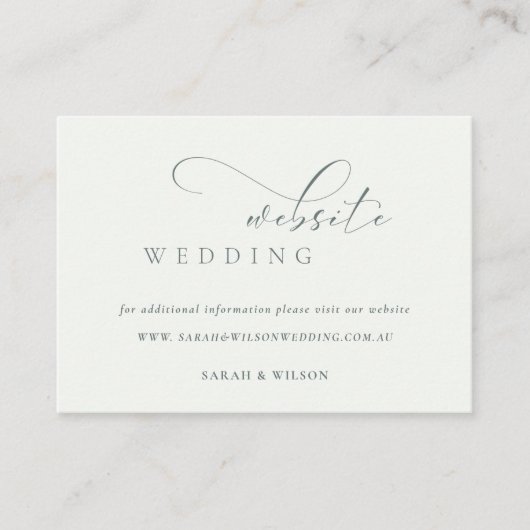 Carte D'accompagnement Simple Élégant Script noir Mariage site Web (Devant)