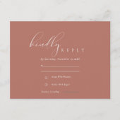 Carte D'accompagnement Simple Élégant Script Terracotta Mariage RSVP (Devant)