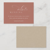 Carte D'accompagnement Simple Élégant Script Terracotta Mariage Website (Devant / Derrière)