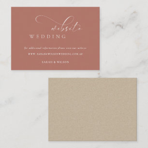 Carte D'accompagnement Simple Élégant Script Terracotta Mariage Website