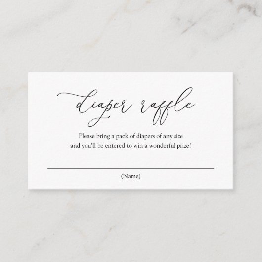 Carte D'accompagnement Simple élégante calligraphie Déchets Raffle (Devant)