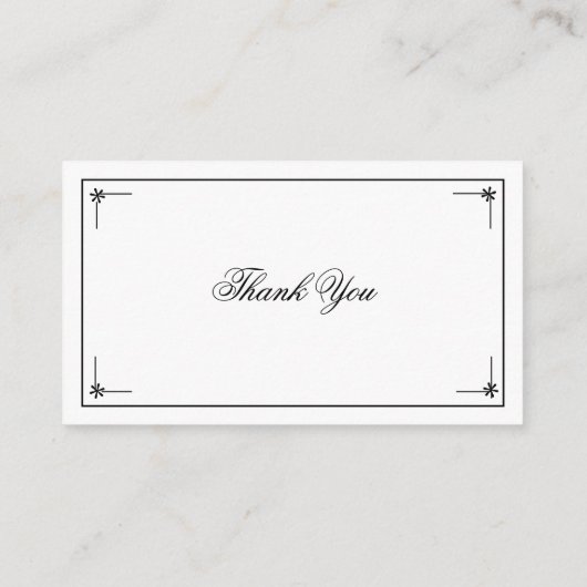 Carte D'accompagnement Simple élégante Chic Script Nom Mariage blanc RSVP (Dos)