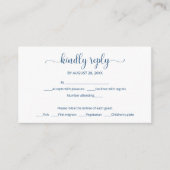 Carte D'accompagnement Simple élégante formulation bleue mariage rsvp (Devant)