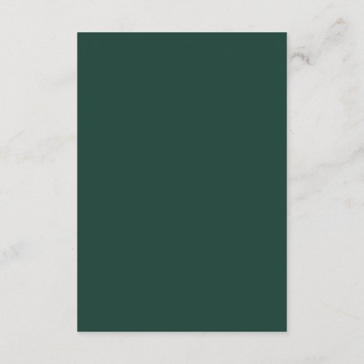 Carte D'accompagnement Simple Emerald Green Bold Détails Mariage moderne (Dos)