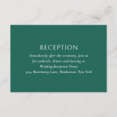 Carte D'accompagnement Simple Emerald Green Mariage moderne (Devant)