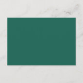 Carte D'accompagnement Simple Emerald Green Mariage moderne (Dos)