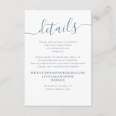 Carte D'accompagnement Simple et élégant Dusty Blue Calligraphie Détails (Devant)