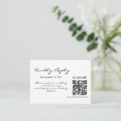 Carte D'accompagnement Simple et Élégant : Lin Noir avec Monogramme Enclo (Debout devant)