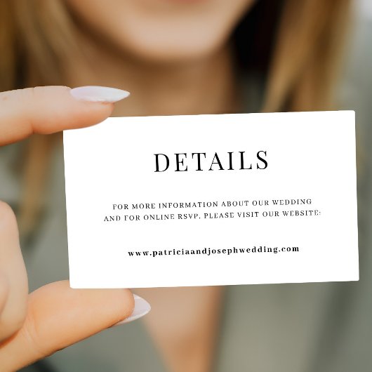 Carte D'accompagnement Simple et élégant site de mariage