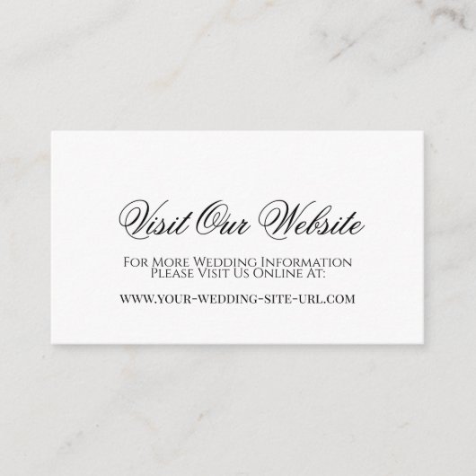 Carte D'accompagnement Simple et élégant Visite Notre Mariage de site Web (Devant)